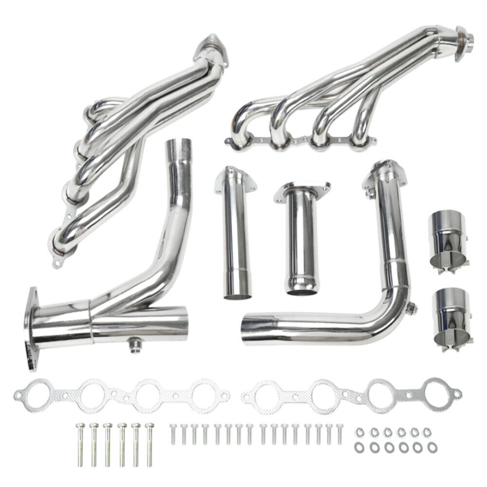 Stainless Steel Exhaust Manifold Headers for Chevy GMC 2007-2014 4.8L 5.3L 6.0L
