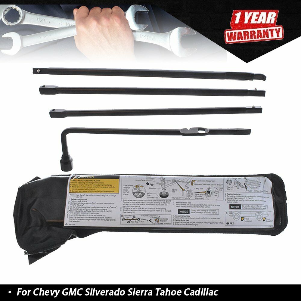 Spare Tire Lug Wrench Tool Kit for Chevy GMC Cadillac Pickup Truck SUV