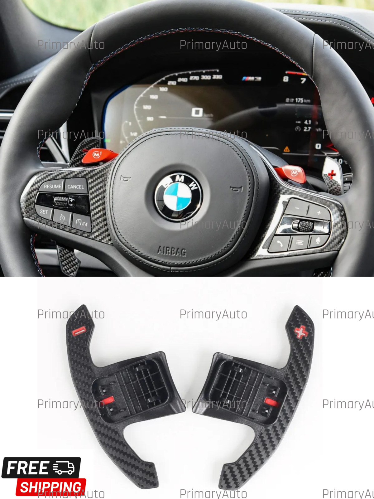 Carbon Fiber For BMW G20 M3 M4 G80 G82 M340i 20-24 Steering Wheel Paddle Shifter