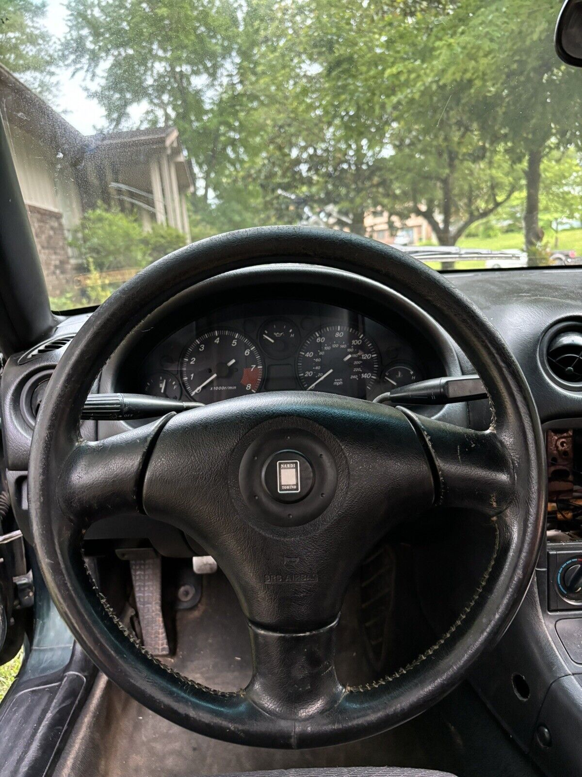 1999-2005 Mazda Miata Mx5 Oem Black Leather Nardi Steering Wheel NB 99-05 
