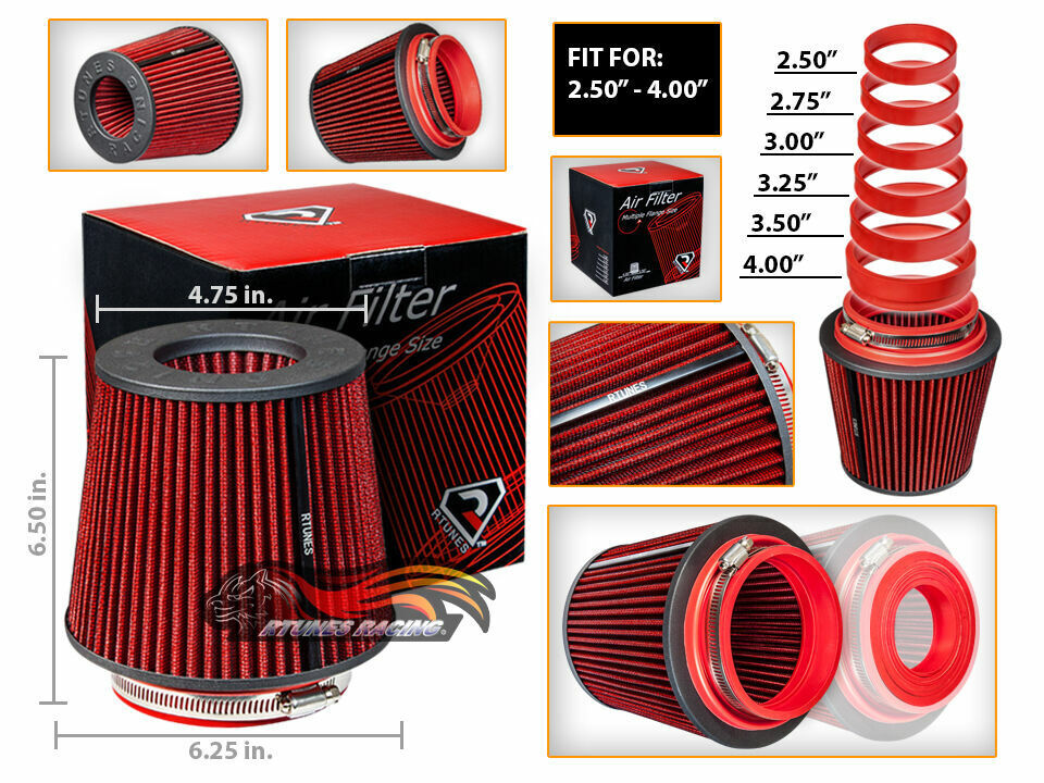 Cold Air Intake Dry Filter Universal Round RED For Wildcat/Verano/Terraza/Super