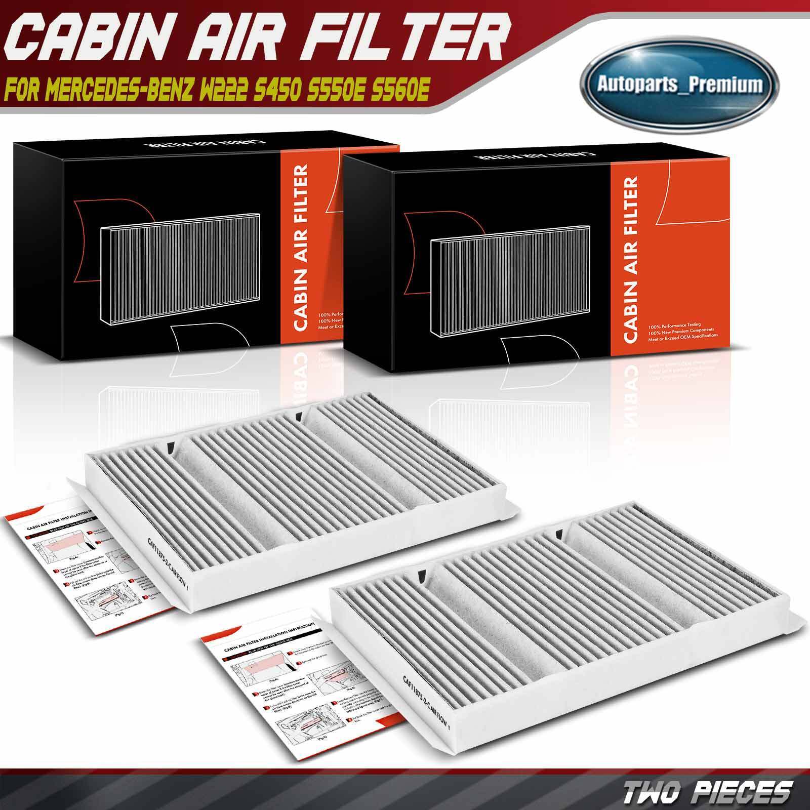 2x Cabin Air Filter for Mercedes-Benz W222 S450 S550e S560e S600 C217 S63 AMG