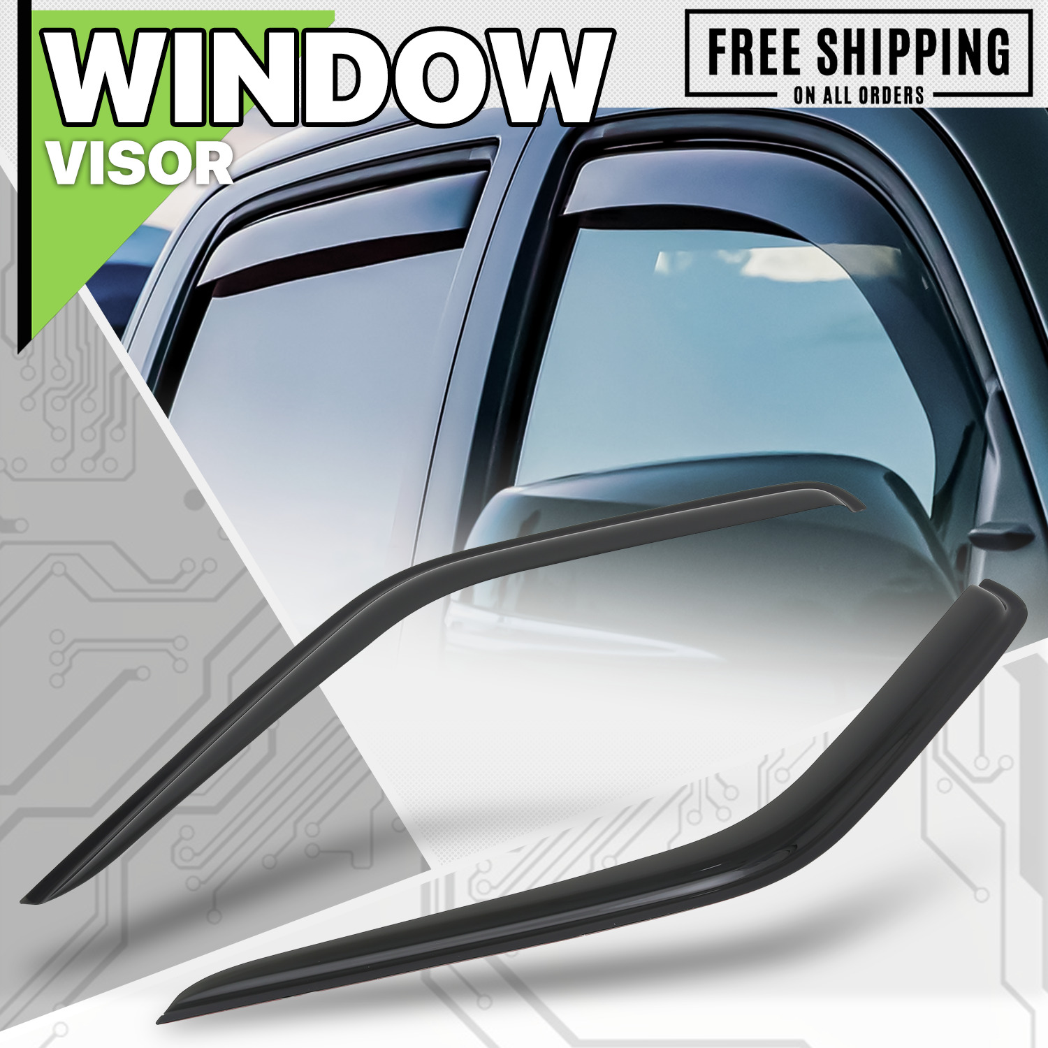 Smoke Window Visor Sun Guard Vent Wind Rain Deflector fit 98-04 Nissan Frontier