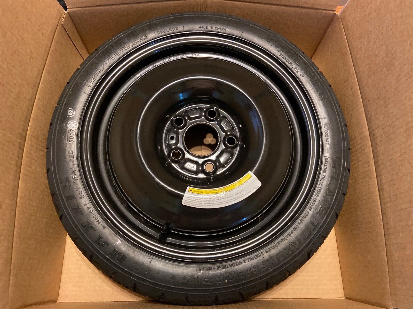 2013-2022 NISSAN SENTRA TEMPORARY EMERGENCY COMPACT SPARE TIRE WHEEL T125/70R16