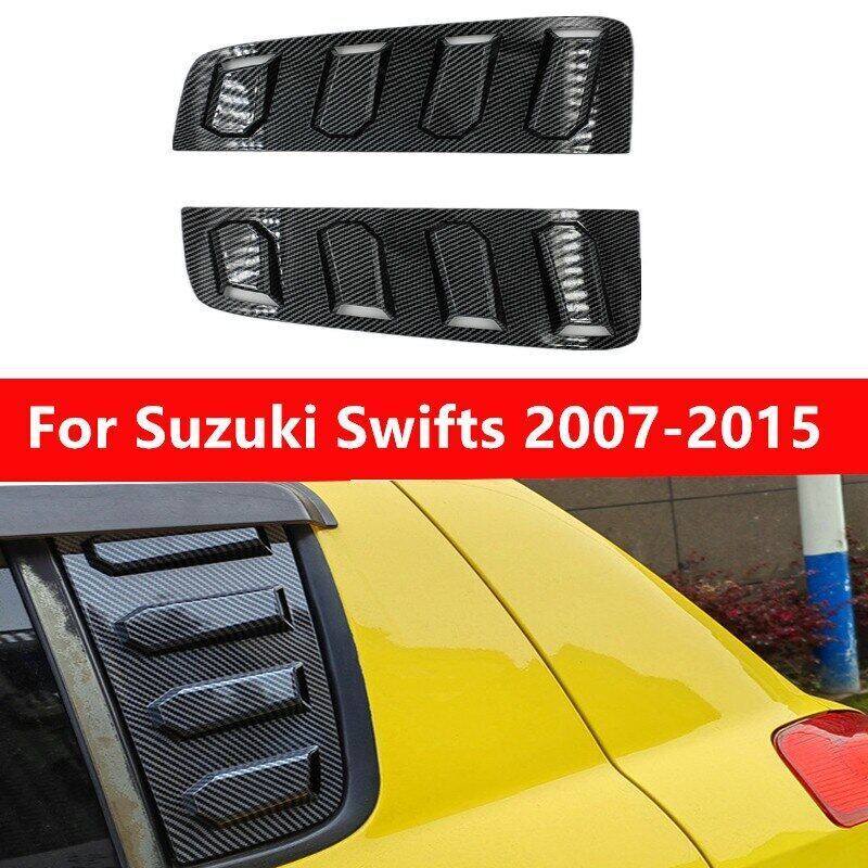 2Pcs Carbon Fiber Window Louvers Air Vent Hood Scoop For Suzuki Swift 2007-2015