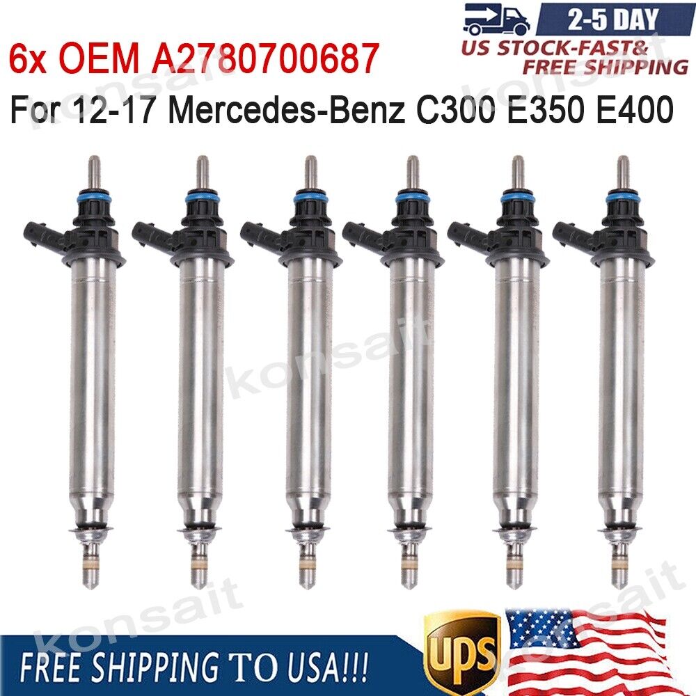 0261500065 6X Fuel Injector For Mercedes-Benz B260 C300 350 CLA45 CLS 63AMG E350