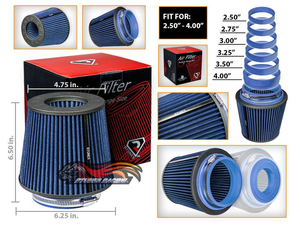 Cold Air Intake Dry Filter Universal Round BLUE For A1/A3/A4/A5/A6/A7/A8/Quattro