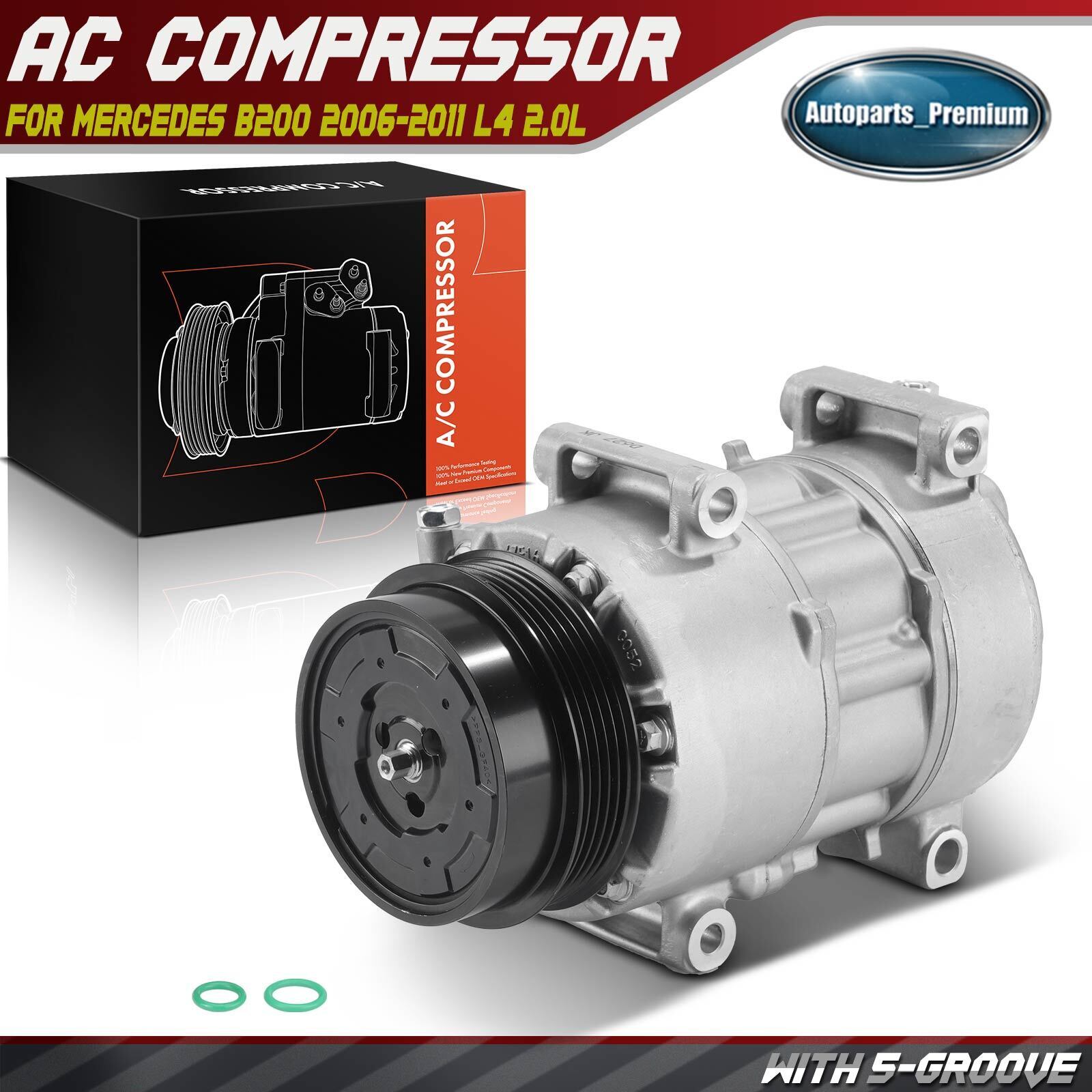 New AC A/C Compressor for Mercedes B200 2006 2007 2008 2009-2011 L4 2.0L 6SEU16C