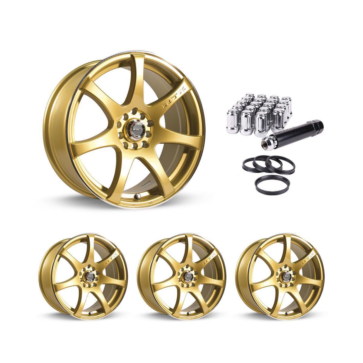 Wheel Rims Set with Chrome Lug Nuts Kit for 00-01 Kia Sephia P814407 15 inch