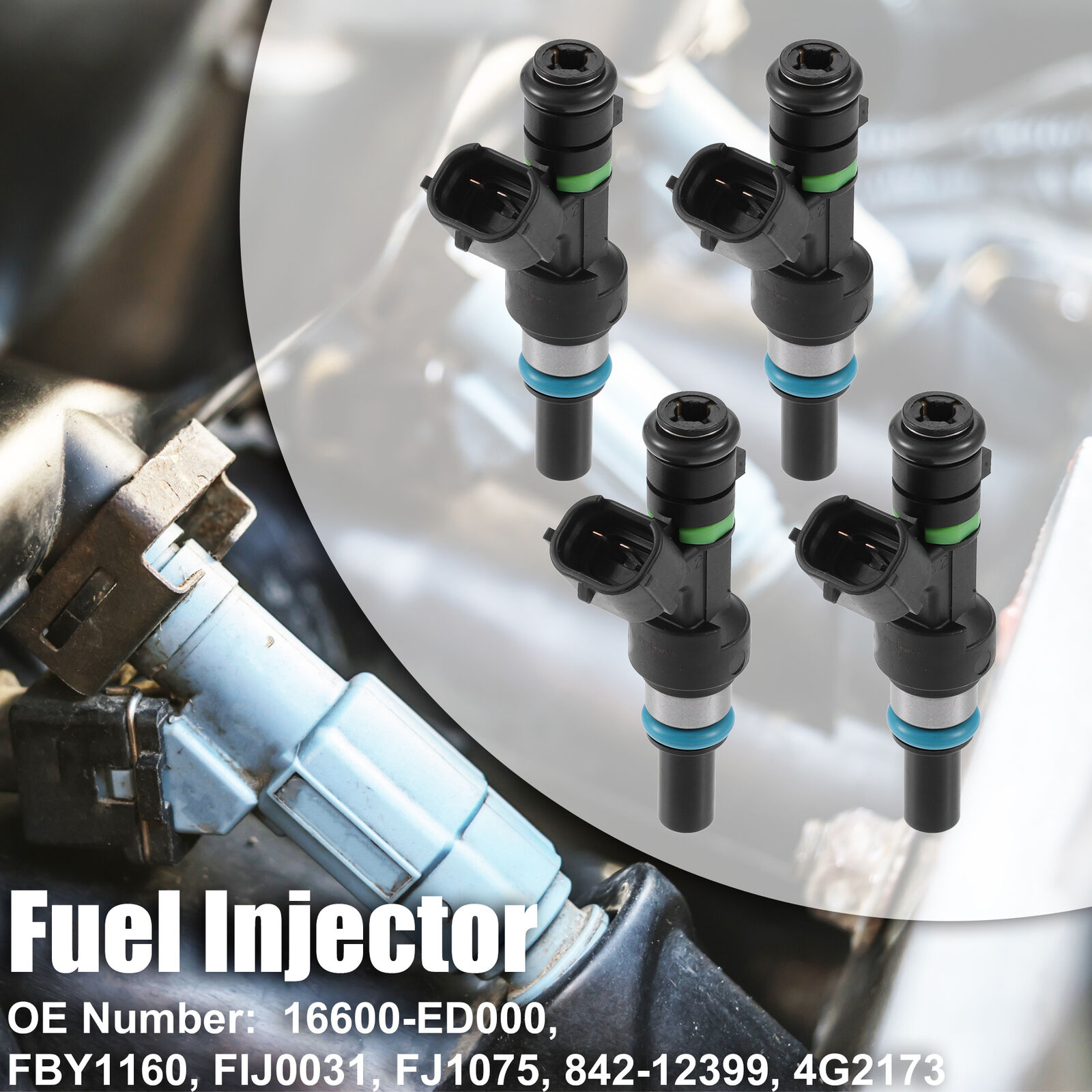 4 Pcs 16600-ED000 Fuel Injector for Nissan Versa Micra Tiida Qashqai 1.6L 07-13