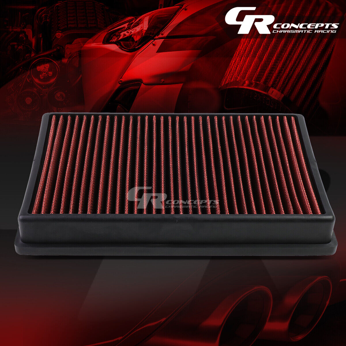RED WASHABLE HIGH FLOW AIR FILTER FOR 15-17 AUDI/VOLKSWAGEN A3/S3/TT GOLF/GTI