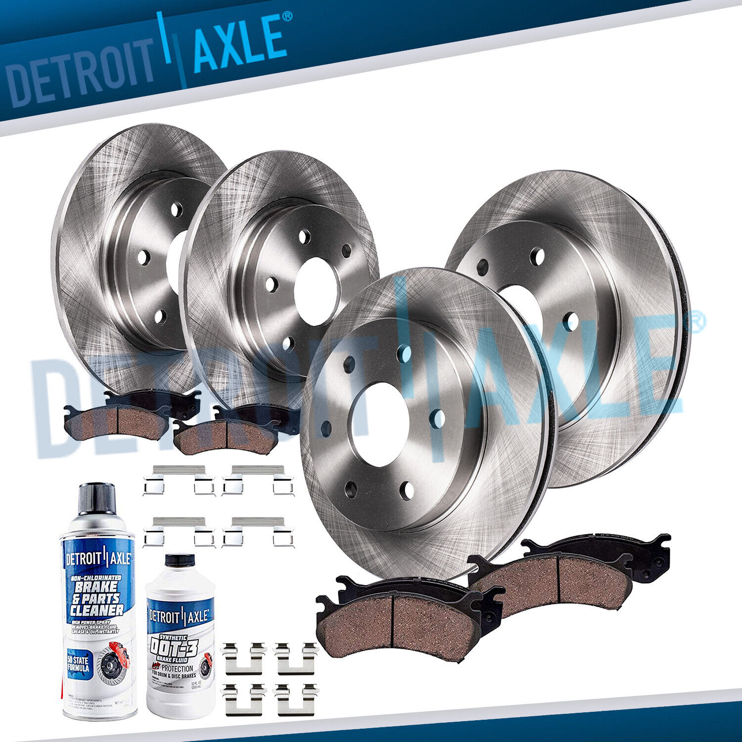 Front & Rear Brake Rotors + Ceramic Pads for 2006 Chevy Uplander Terraza FWD