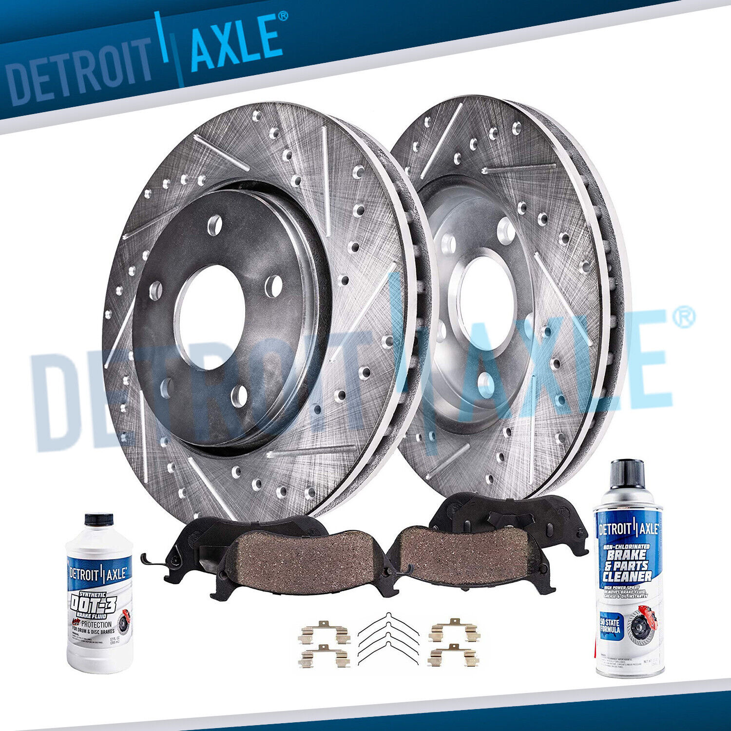For 2011-2017 Nissan Quest Front DRILLED SLOTTED Rotors and Ceramic Brake Pads