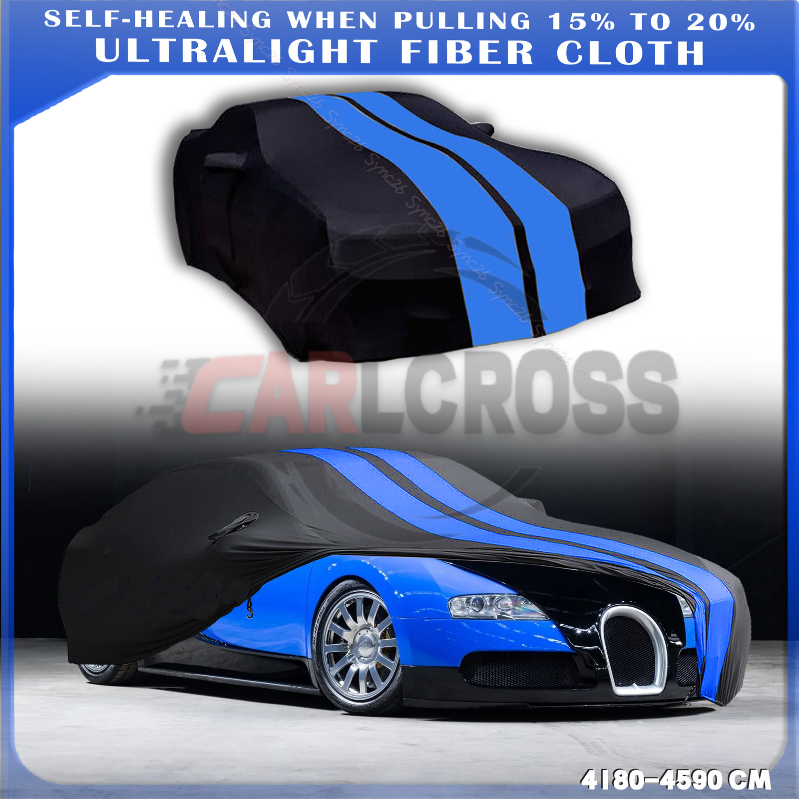 For Bugatti Veyron Blue Satin Indoor Scratch Car Cover Dustproof Protect