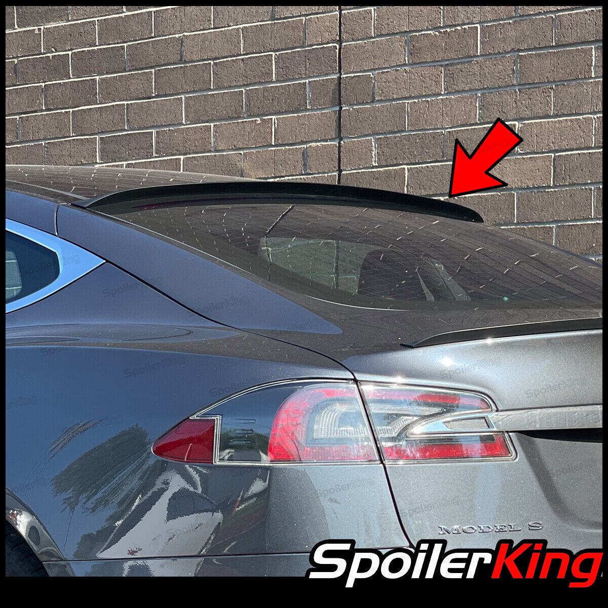 Rear Window Roof Spoiler (Fits: Tesla Model S all years) Unpainted Black 284R