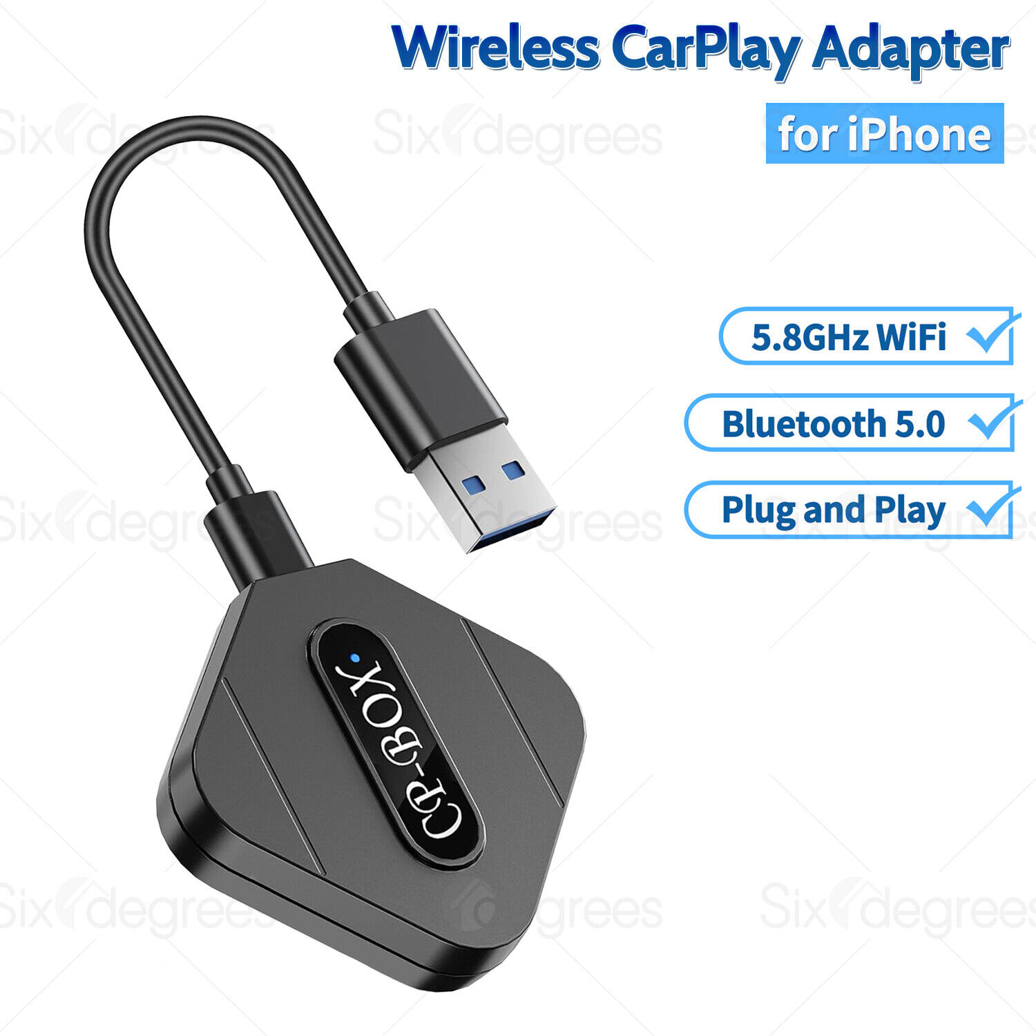 Wireless CarPlay Adapter For iPhone Apple Wireless Carplay Dongle Plug Play 5GHz