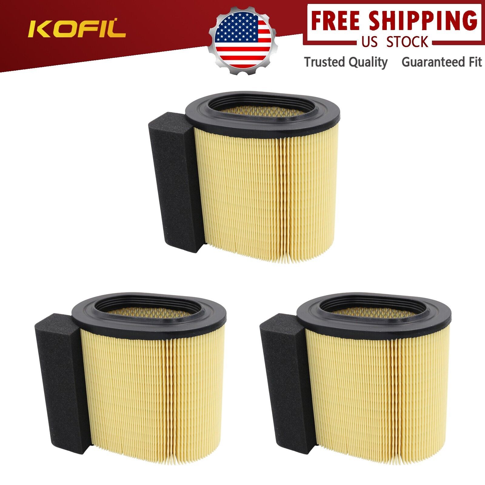 3-Air Filter FA-1927 AF8219 HC3Z9601A For 2017-2019 Ford F-series 6.7L