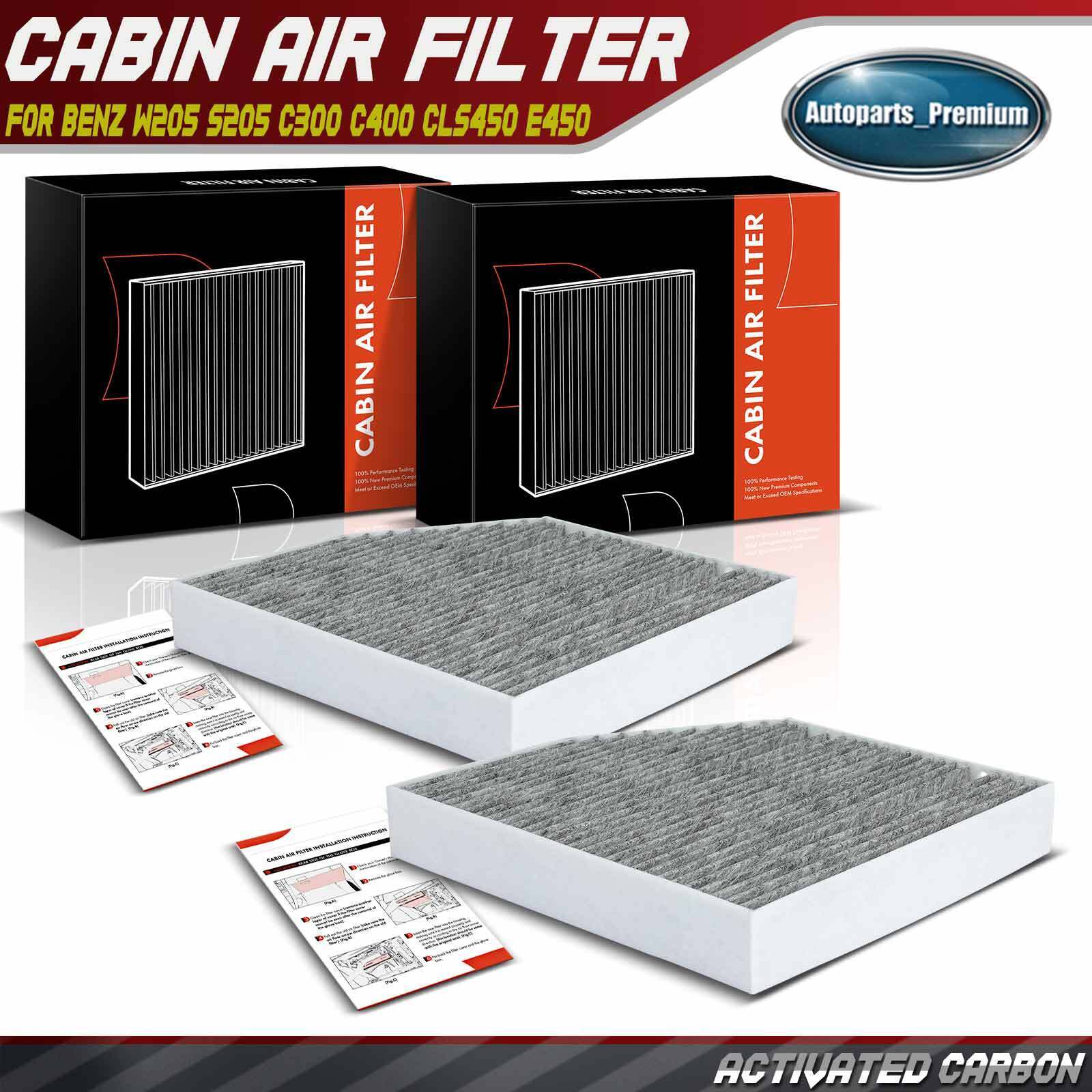 2x Activated Carbon Cabin Air Filter for Mercedes-Benz W205 S205 C300 15-22 E450