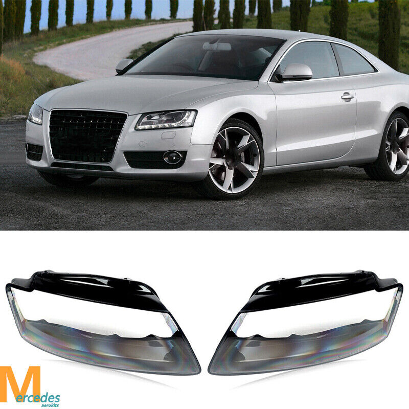 For 2008-2011 AUDI A5 S5 RS5 Headlight Covers Headlamp Lens Shell Left+Right
