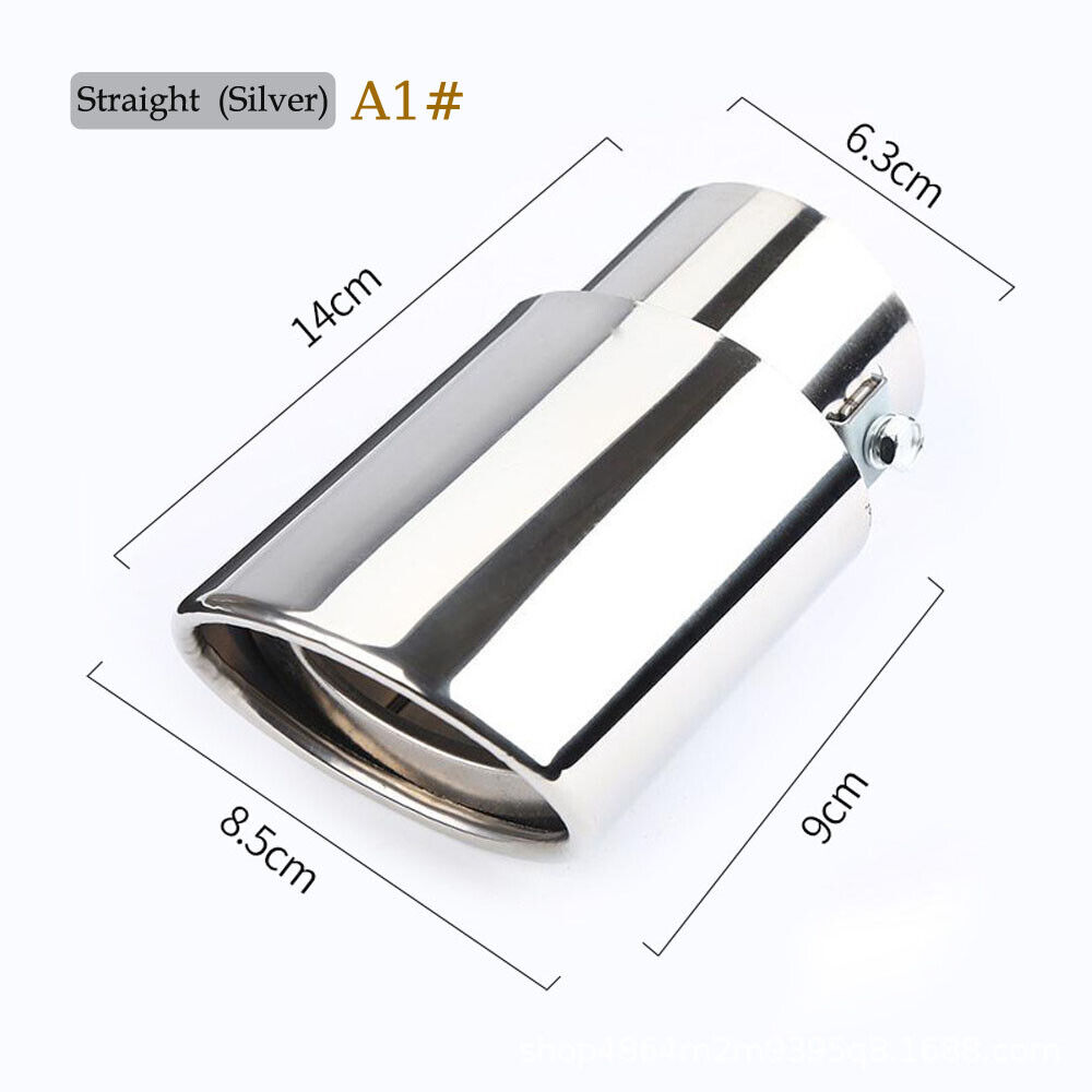 Car Exhaust Pipe Tip Rear Tail Throat Muffler Stainless Steel Round Universal
