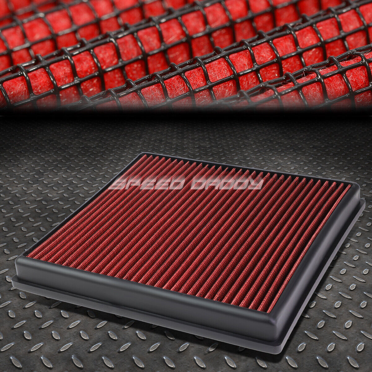 FOR BMW 5/6/7/X SERIES 3.0 RED REUSABLE/WASHABLE DROP IN AIR FILTER PANEL