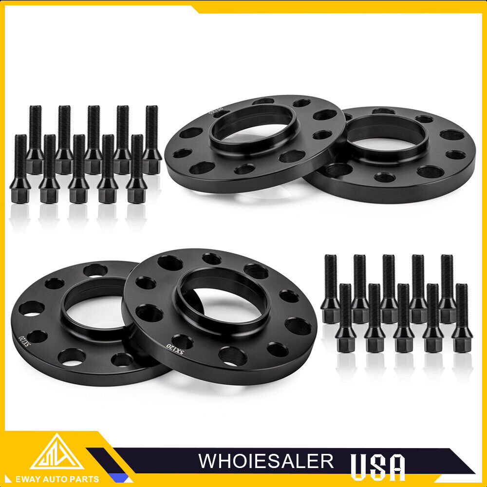 4PCS 12mm&15mm 5X120 Hubcentric Wheel Spacers W/ Extended Bolts For BMW F Series