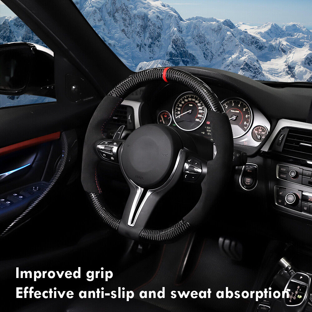 Steering Wheel For BMW Real Carbon Fiber Alcantara Skeleton F30 F10 M5 M6 F06