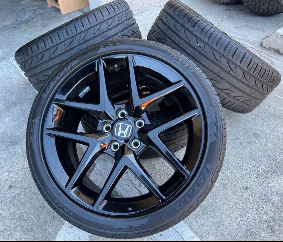 2023 2024 Honda Civic Si Sl Gloss Black Wheels Rims Tires Factory OEM Stocks 18”
