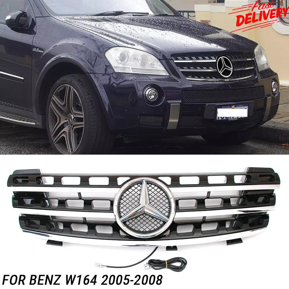 AMG Style Grille W/LED For 2005-2008 Mercedes Benz W164 ML500 ML350 ML550 Grill