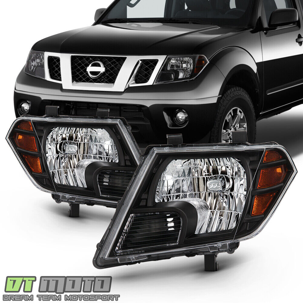 For 2009-2020 Frontier Truck Black Headlights Headlamps Replacement Left+Right