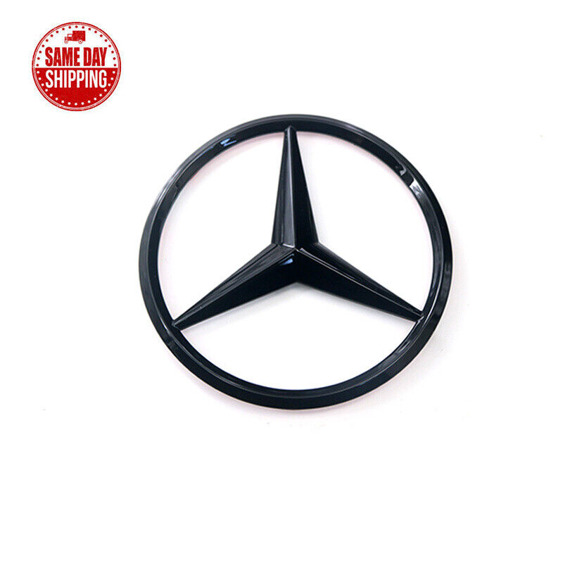 W204 Mercedes GLOSS BLACK Star Emblem Rear Trunk Lid Logo Badge AMG C300 C63