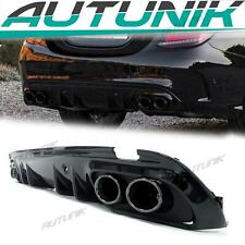 For Mercedes W205 C300 C43 AMG Sedan Rear Diffuser Black Exhaust Tips picture