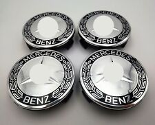 Set of 4 75MM Wheel Center Caps Hubcaps for AMG Black Wreath picture