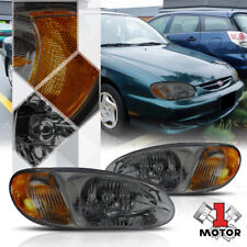 Chrome/Smoked Headlight Lamp Amber Turn Signal Reflector for 98-01 Kia Sephia picture