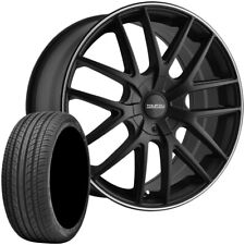 4-Touren TR60 17x7.5 5x112/5x120 Black Rims w/215/55R17 Americus Sport HP Tires picture