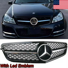 Front Grille For 2008-2014 Mercedes Benz C-Class W204 C300 C350 Grill W/LED Star picture