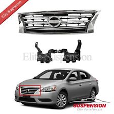 Front Shell Silver Insert W/ Chrome Grille NI1225206 Fits 2013-15 Nissan Sentra picture
