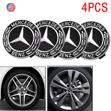 Black 4PCS Wheel Center Cap Emblem Rim Hub Cover Logo 75mm Fit For Mercedes-Benz picture