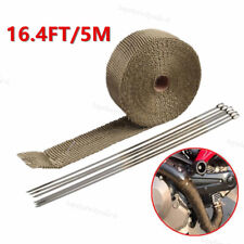 5M Titanium Exhaust Header Pipe Insulation Thermal Wrap Trap Motorcycle + 4 Ties picture