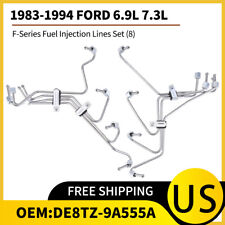 For 1983-1994 Ford 6.9L 7.3L IDI Diesel F-Series Fuel Injection Lines Set (8) picture