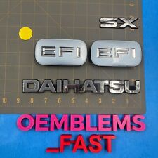 1990-1993 Daihatsu Charade SX EFI OEM Chrome Side Fender Rear Trunk Emblem Set picture