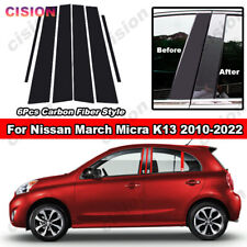6Pcs Carbon Fiber Pillar Post Cover Trim For Nissan March Micra K13 2010-2022 picture