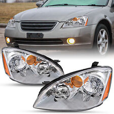 For 2002-2004 Altima Chrome Replacement Headlights Headlamps Left+Right 02 03 04 picture
