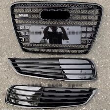 W12 Style Front Bumper Mesh Grille with Foglight Grille For Audi A8 S8 2010-2013 picture