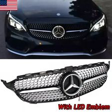 Front Grille Grill For Mercedes Benz C-Class W205 C43 C300 w/Led Star 2015-2018 picture