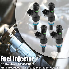 4 Pcs 16600-ED000 Fuel Injector for Nissan Versa Micra Tiida Qashqai 1.6L 07-13 picture