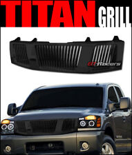 For 2004-2007 Nissan Titan/Armada Black Vertical Front Hood Bumper Grill Grille picture