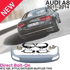 2011-2014  AUDI A8 S8 S-LINE Rear  BUMPER  Diffuser Exhaust Tips A8L W12 Style picture