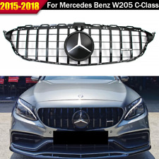 Black GT R Front Grill W/ Star For Mercedes W205 C250 C300 C350 Grille 2015-2018 picture
