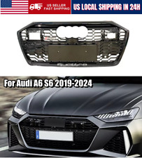 USFront Bumper Upper Grille Mesh Grill W/ACC for Audi A6 S6 2019-2023 RS6 Style picture